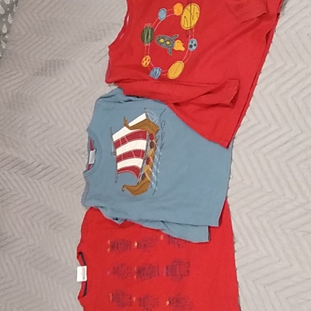 3 boys Hanna andersson long sleeve shirts size 130/US 8 robots viking space
